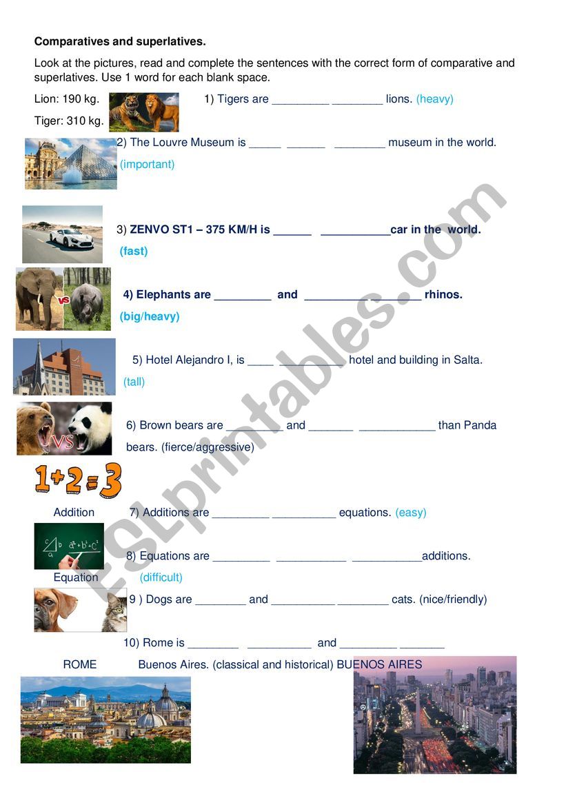 COMPARATIVES AND SUPERLATIVES 