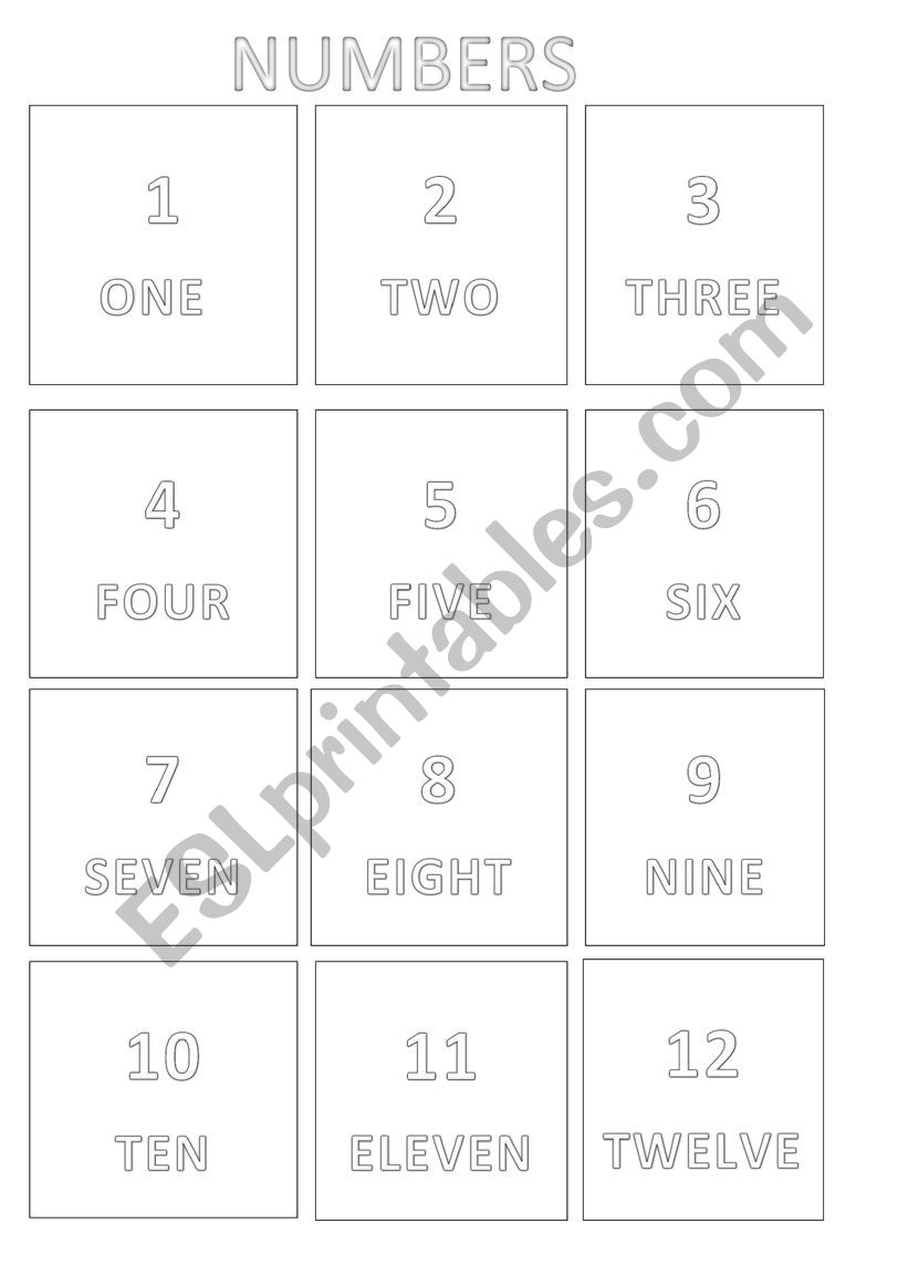 Numbers and colors worksheet