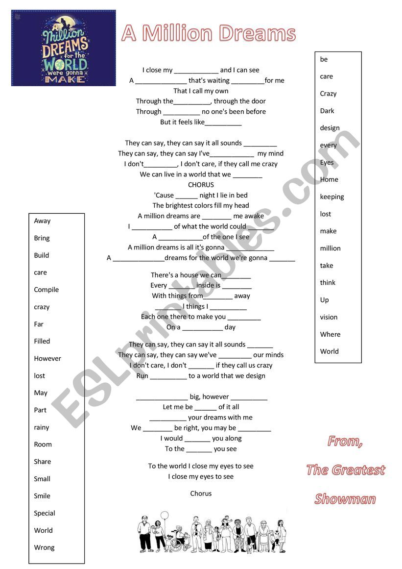 A million dremas worksheet