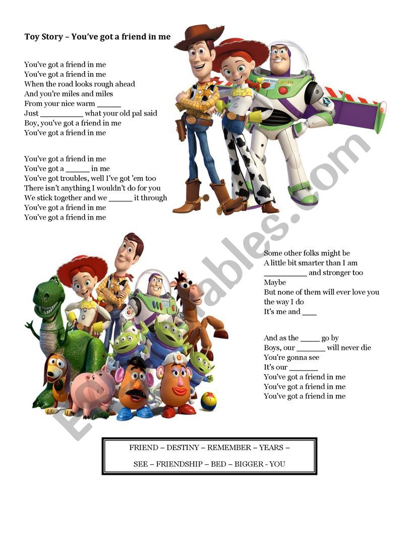 Tarzan Song worksheet