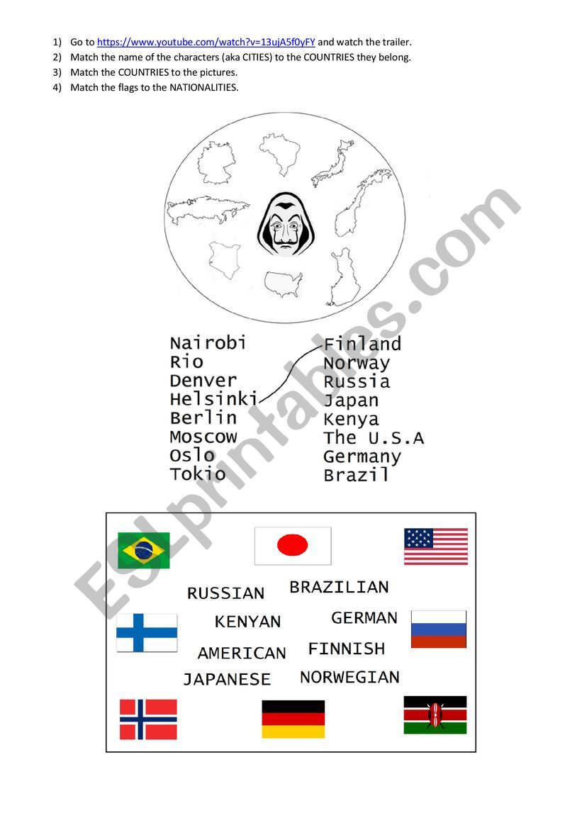 Money Heist worksheet