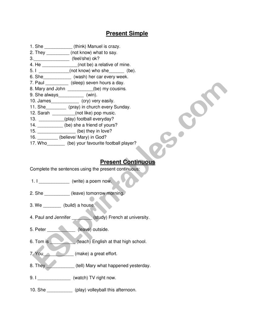 WorkingTenses worksheet