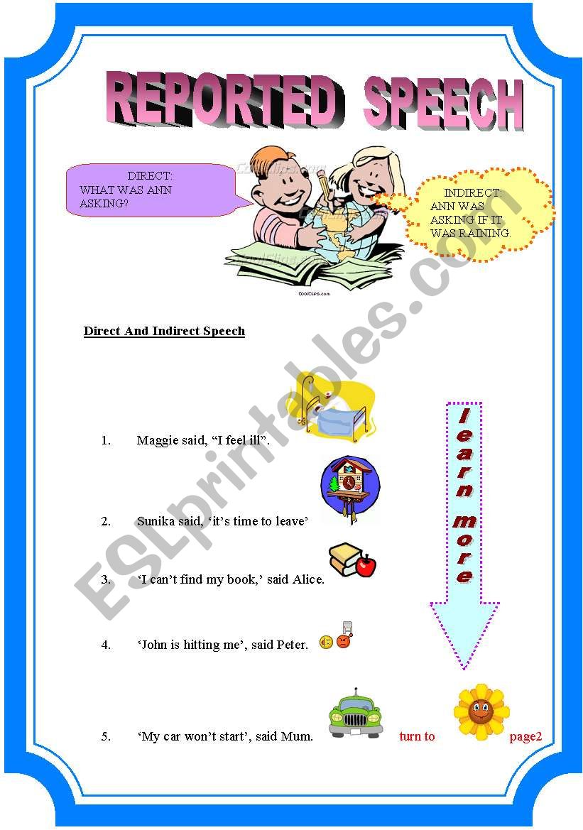 Reported Speech(17-8-08) worksheet