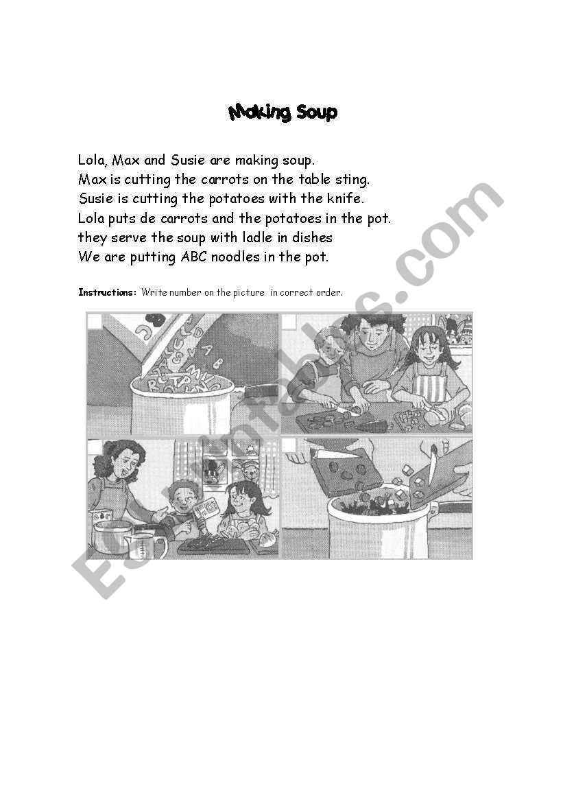 Mking Soup worksheet