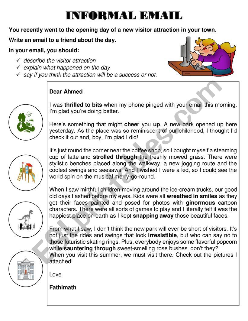 Email writing IGCSE - ESL worksheet by shaneesthomas