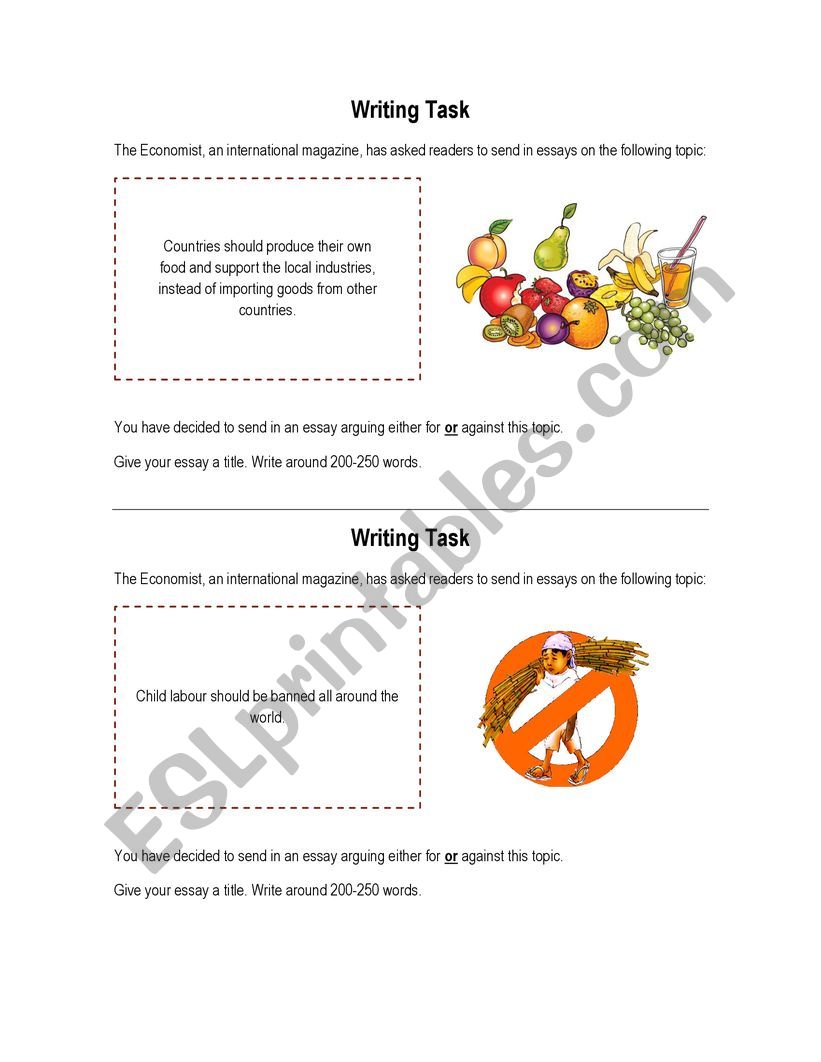 Writing tasks - Essay on globalization