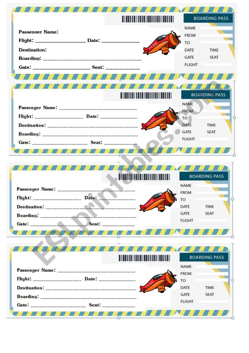 airport worksheet