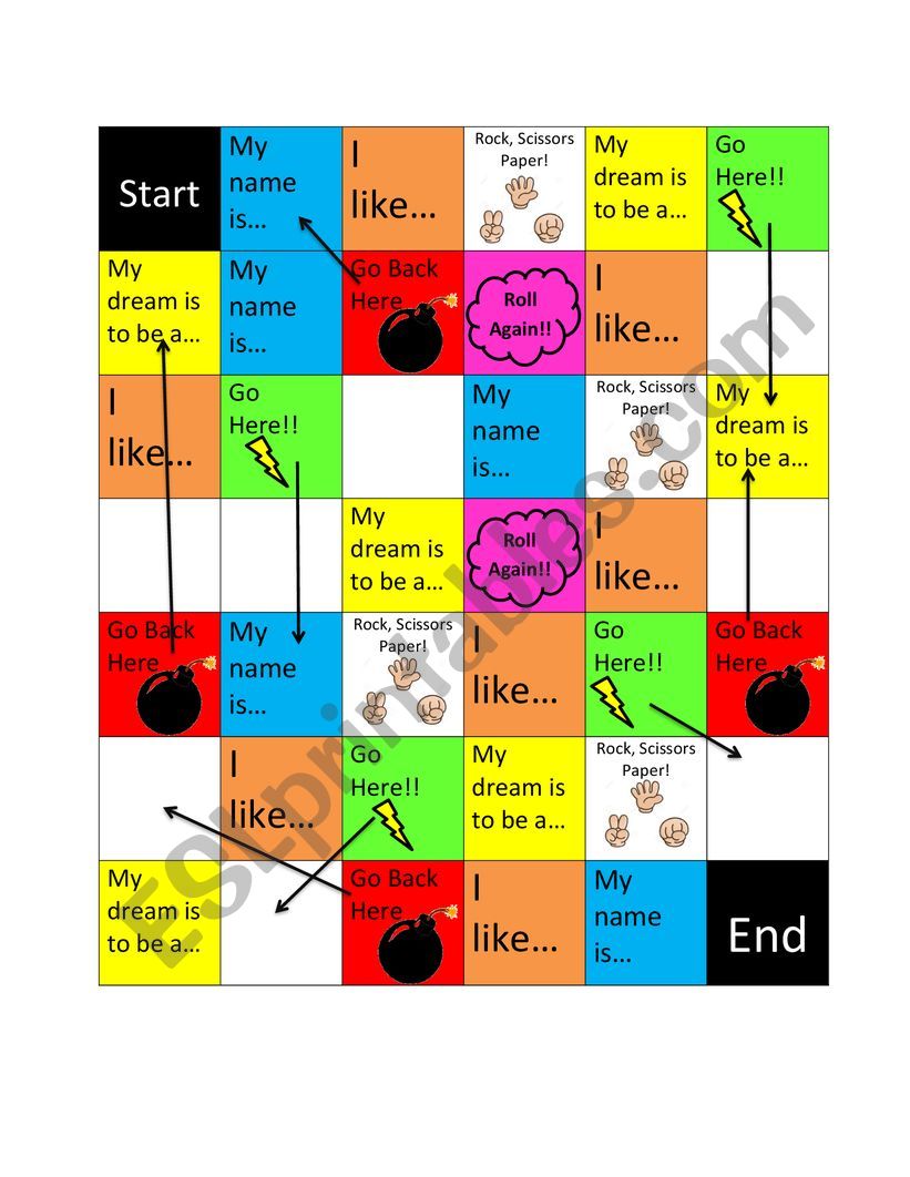 Meeting Friends Board Game worksheet