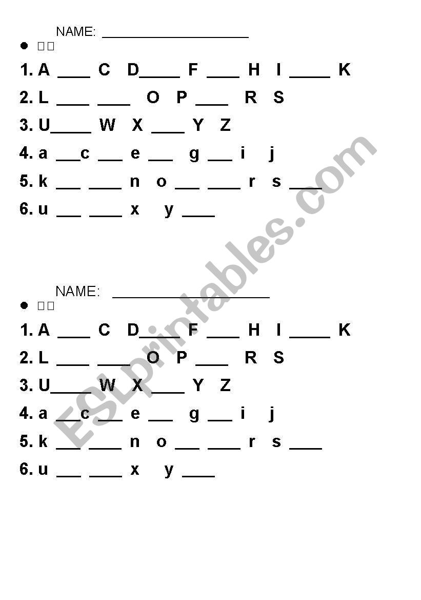 ABC worksheet