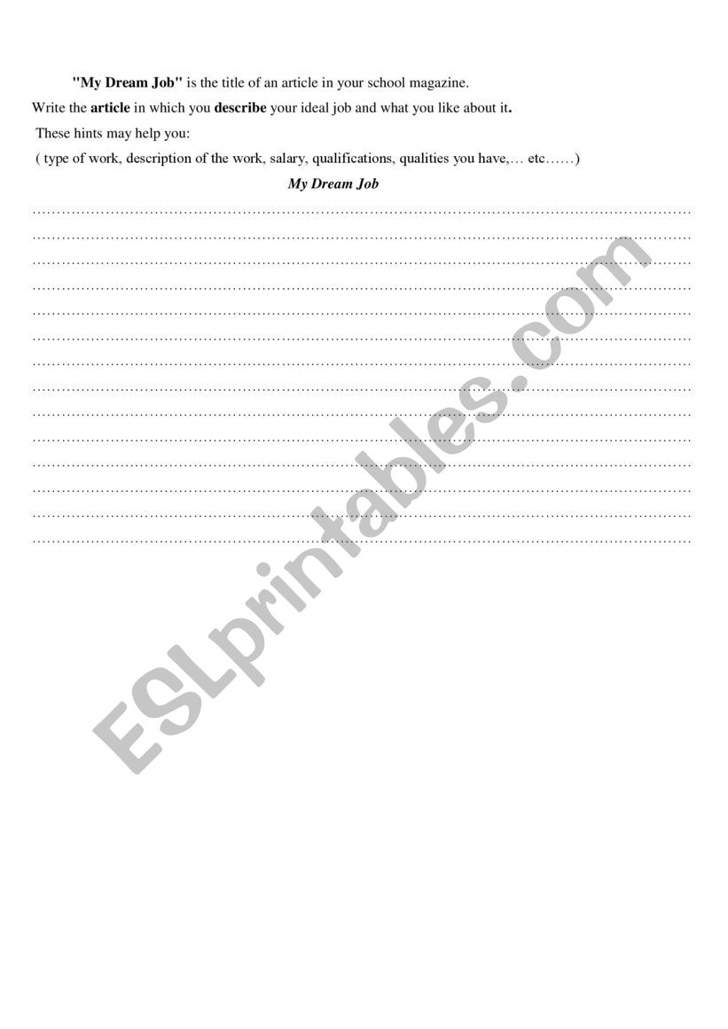 writing topics worksheet