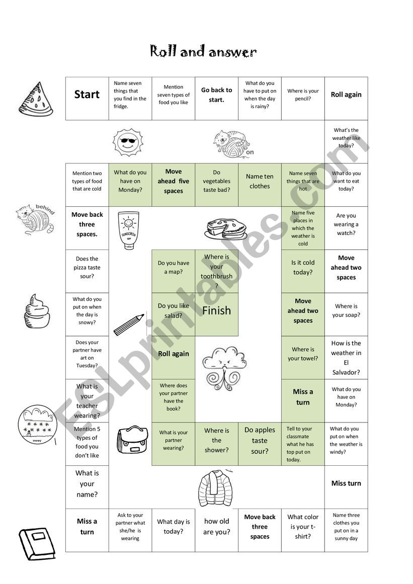 roll it worksheet