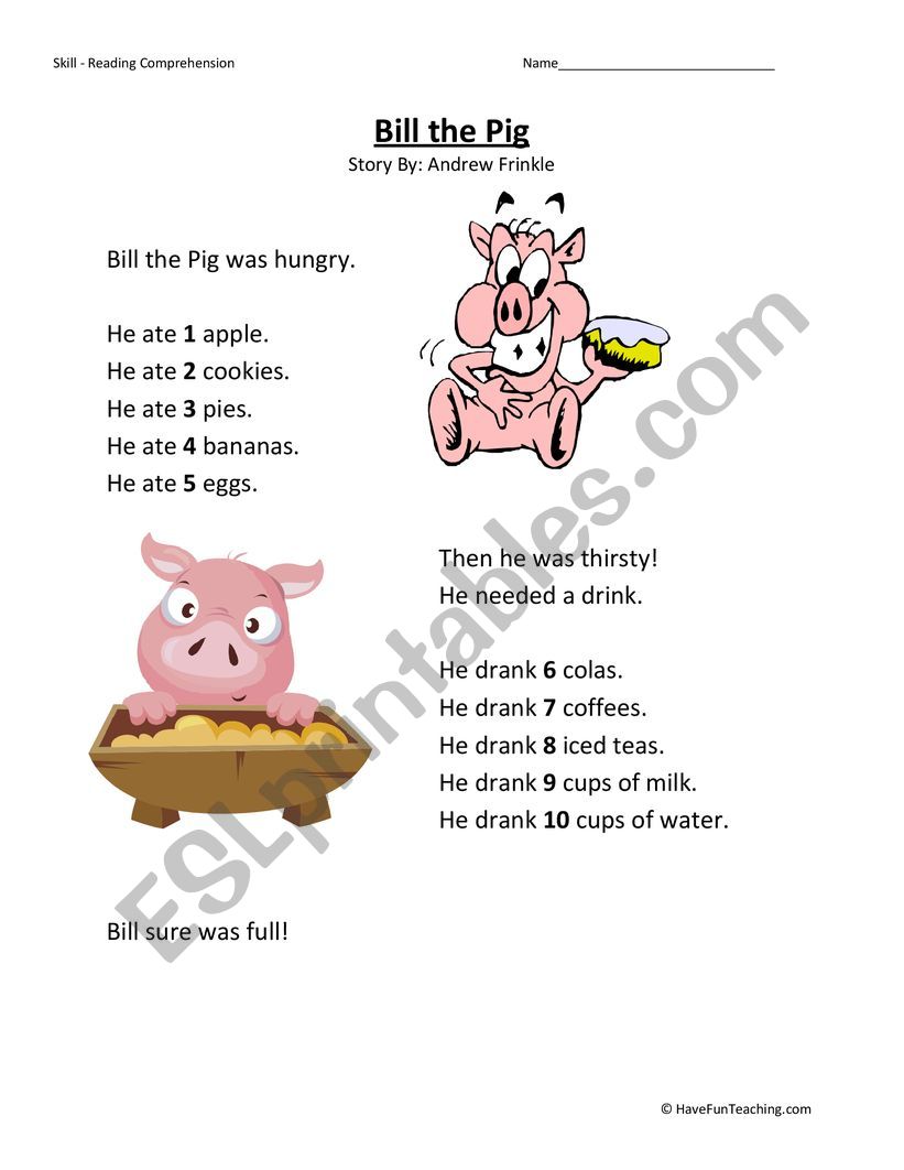 reading practise worksheet