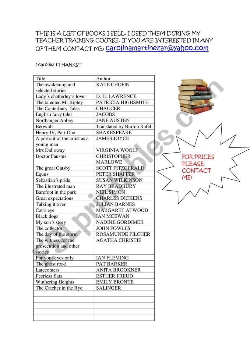 First Class Worksheet English