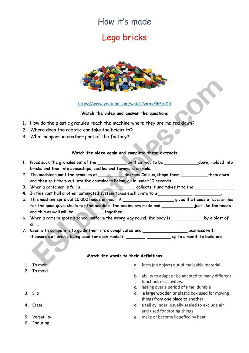 how itÂ´s made LEGO worksheet