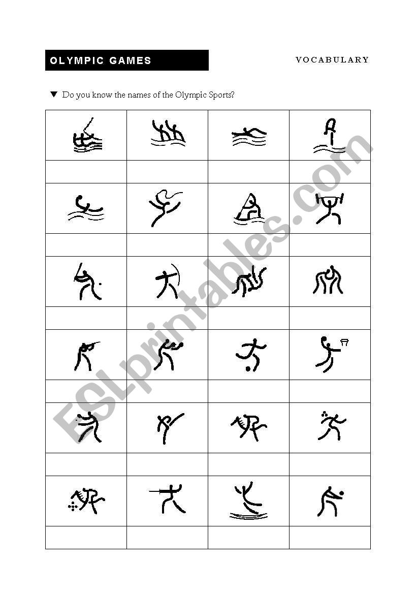 Olympic Sports worksheet