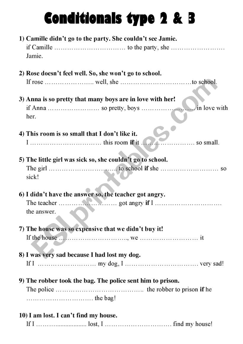 conditionals type 2 and 3   - part 2