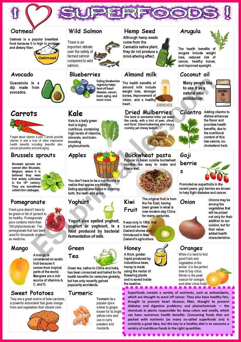 SUPER FOODS with sentences 2 worksheet