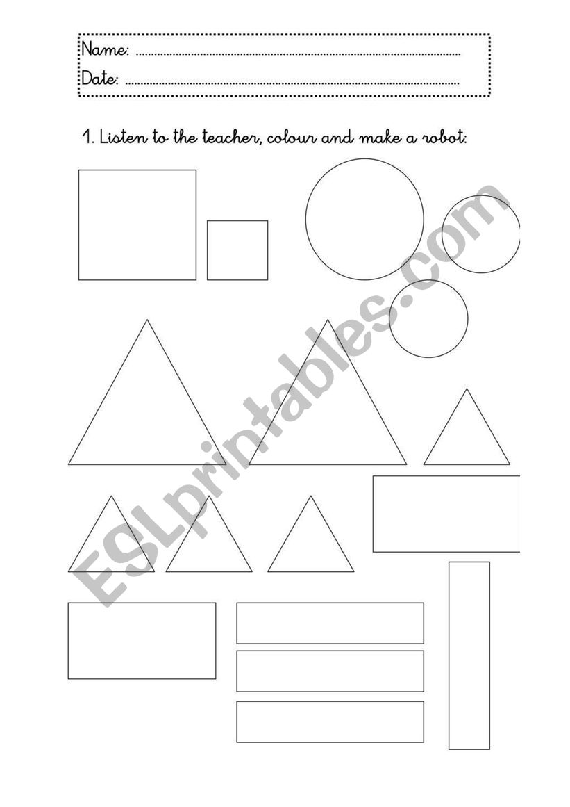 MAKING A ROBOT worksheet