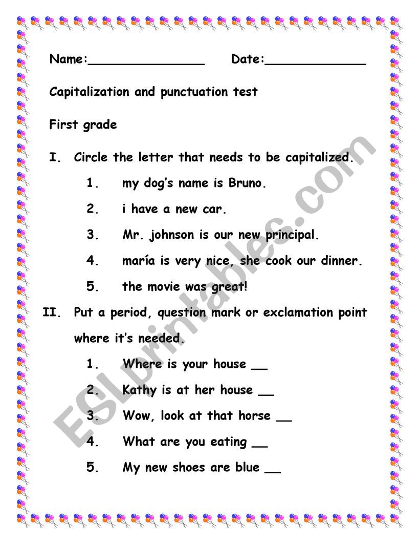 Capitalization and punctuation test