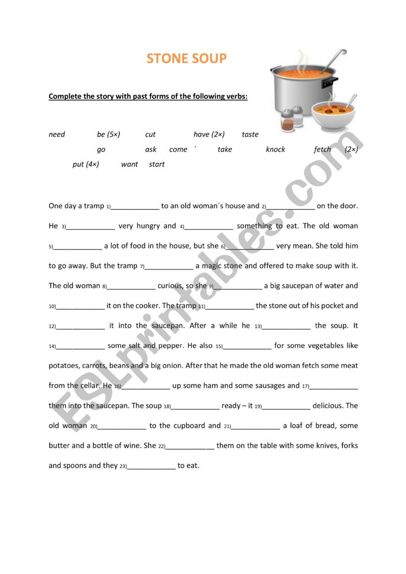 Free Printable Stone Soup For Reading Comprehension Stone Soup By 