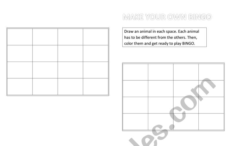 BINGO GAME worksheet