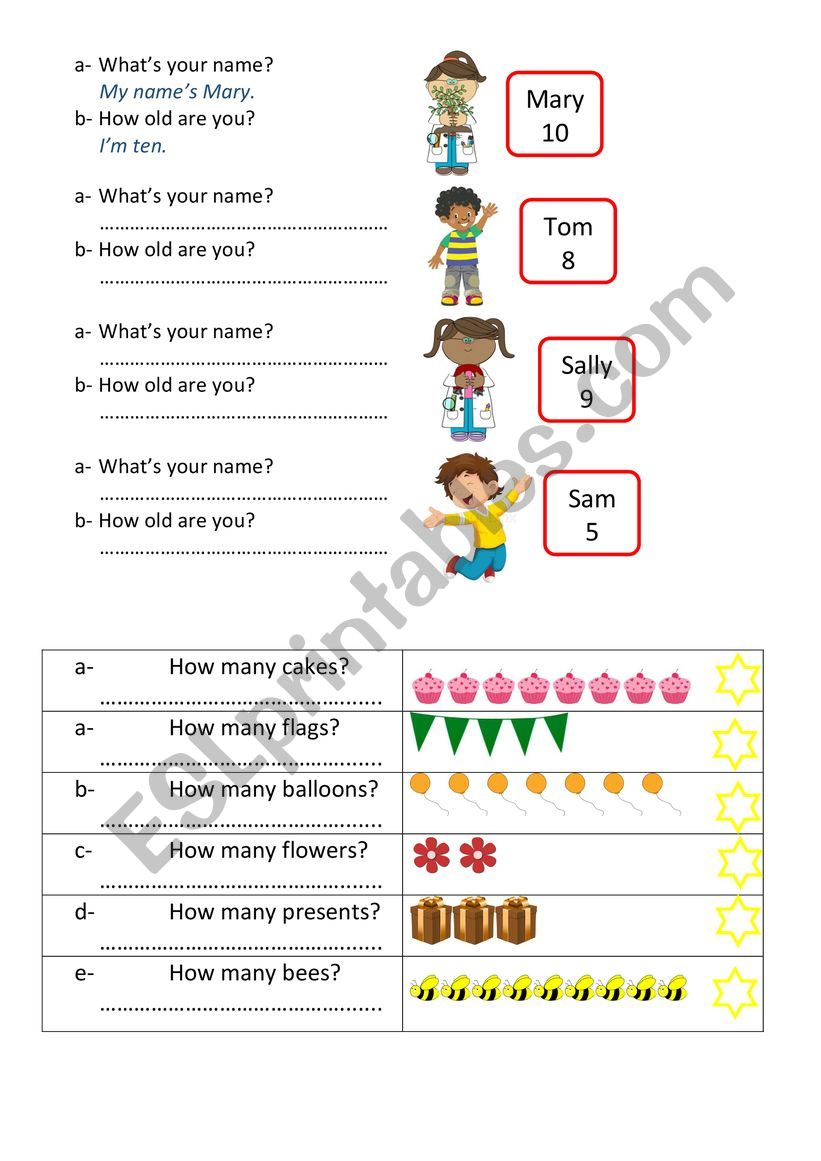 Personal info, numbers and colour