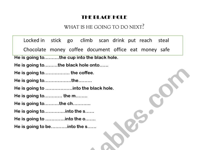 the black hole worksheet