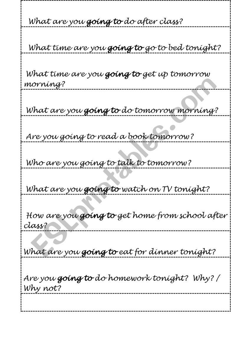 going to - ESL worksheet by rossman2