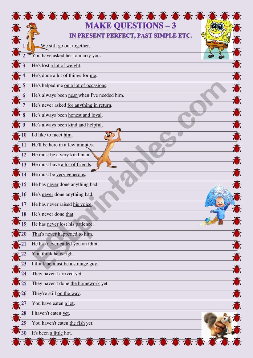 Practice QUESTION FORMATION - 3