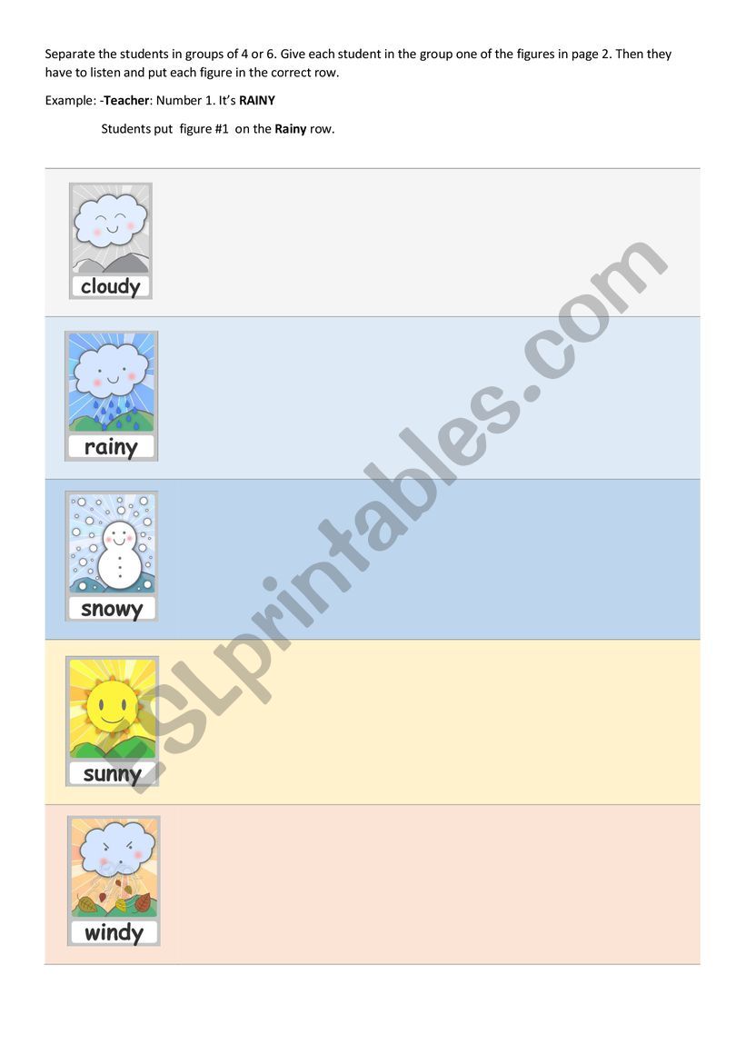 Weather Listening Activity worksheet