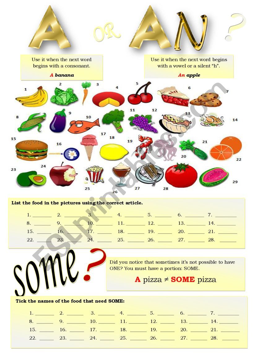 write a an or some some meat