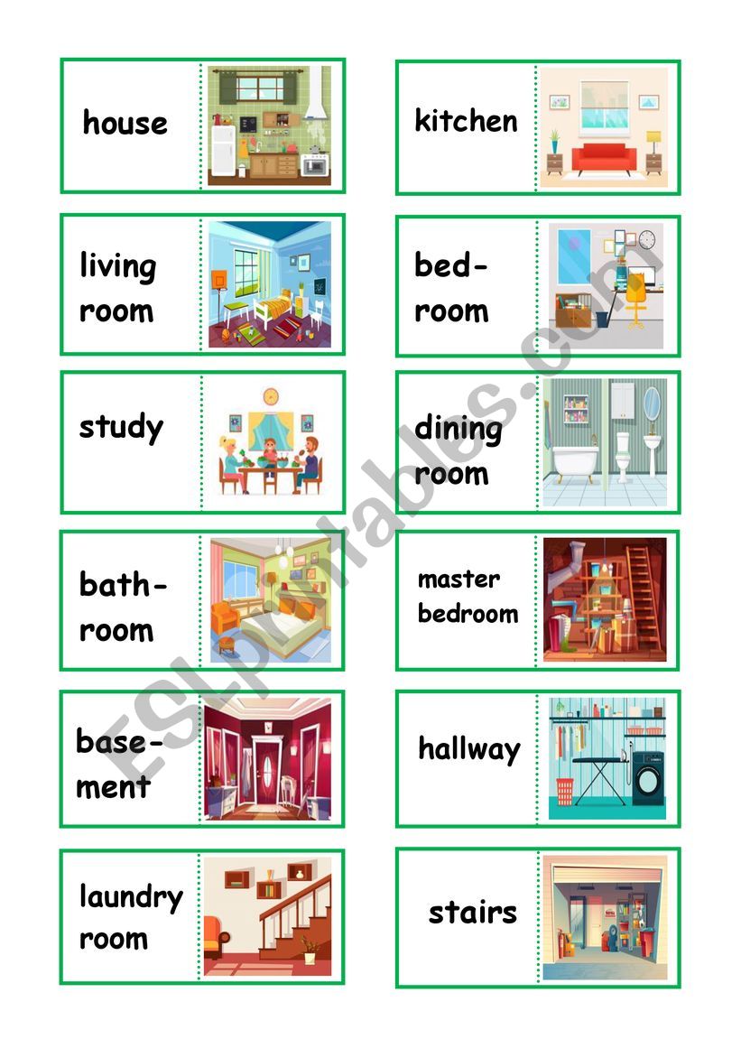 My House - 28 dominoes - 4 pages - instructions included - fully editable