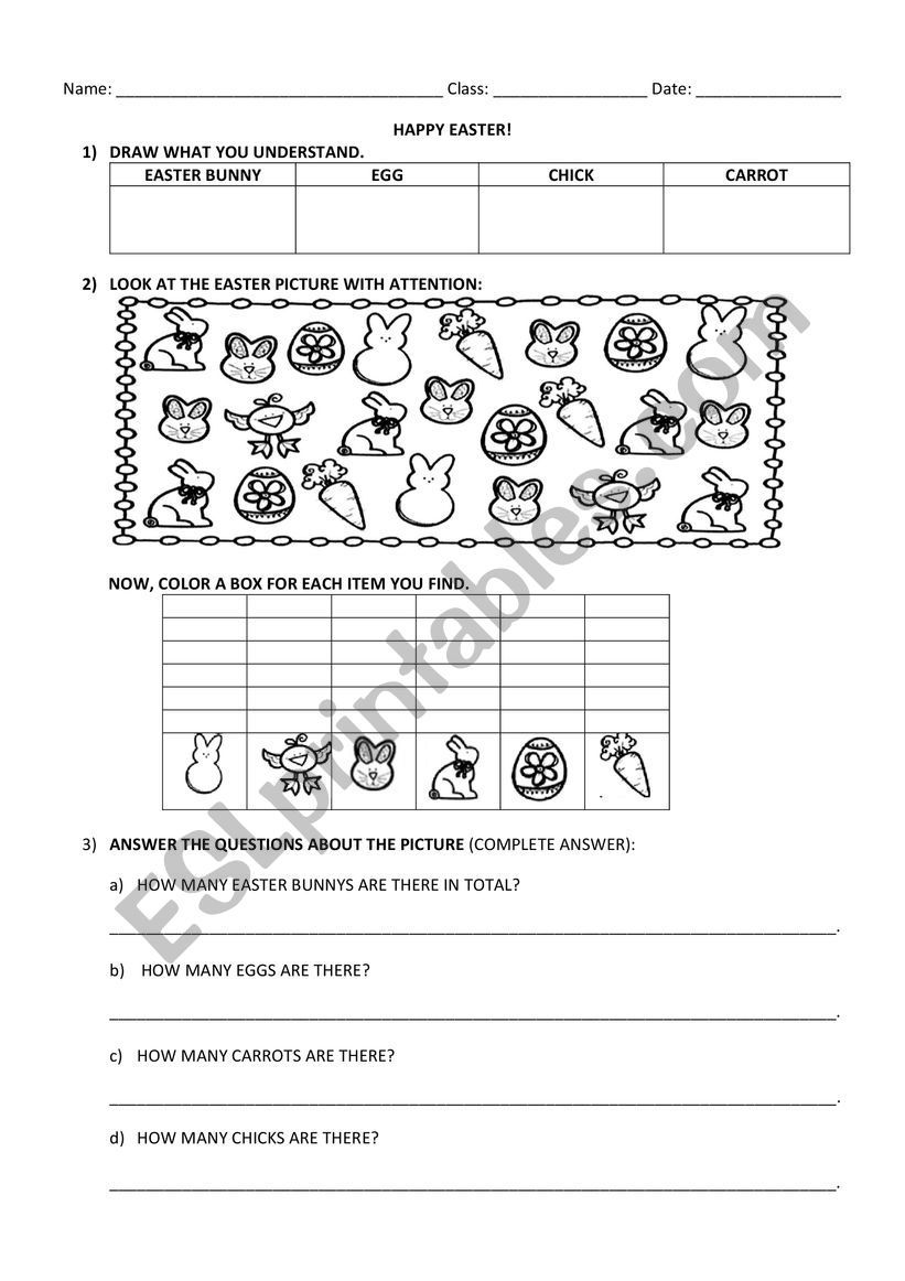 Easter Graphic worksheet