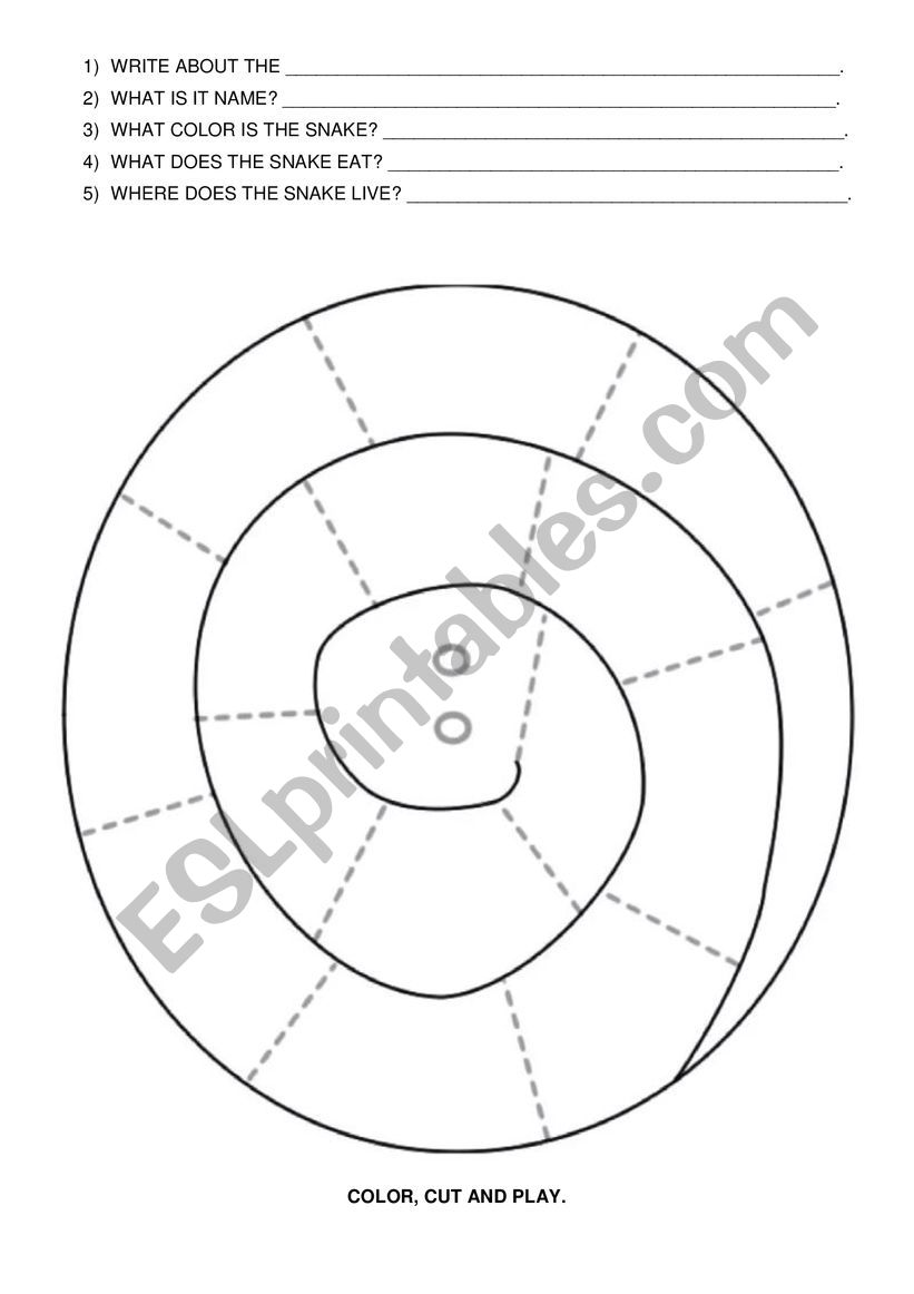 Animals Description worksheet