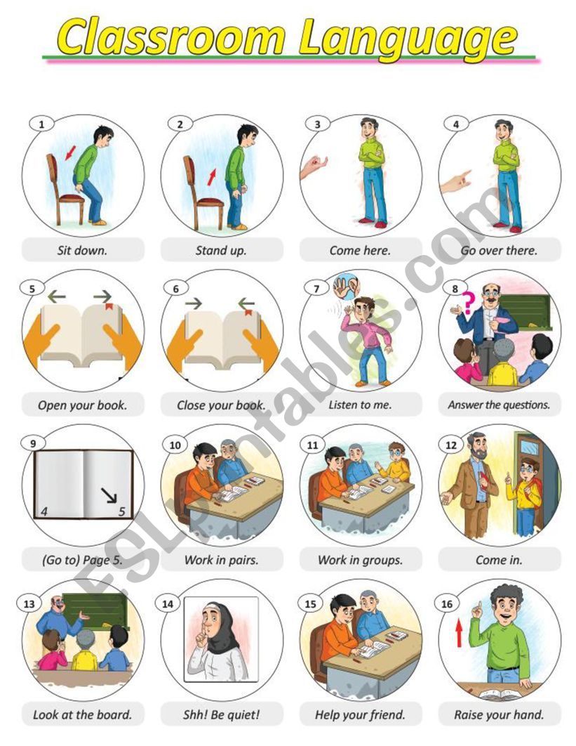 classroom language poster worksheet