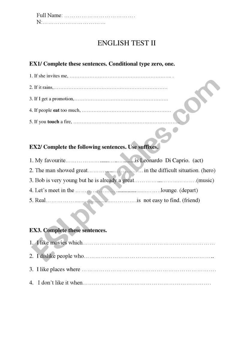 QUIZ worksheet