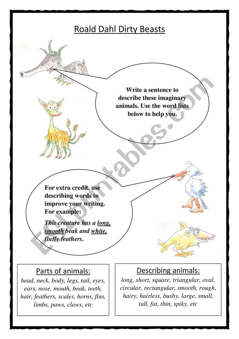 Roald Dahl worksheet