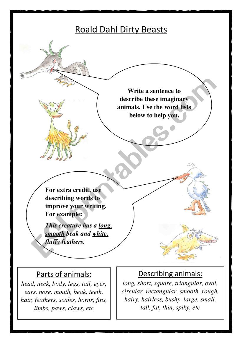 Roald Dahl worksheet