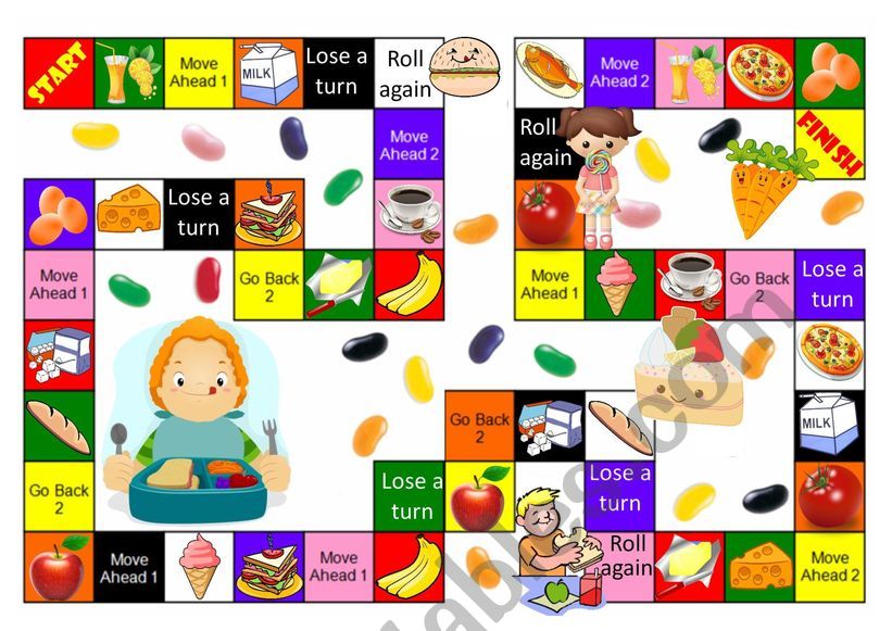 Boardgame food worksheet