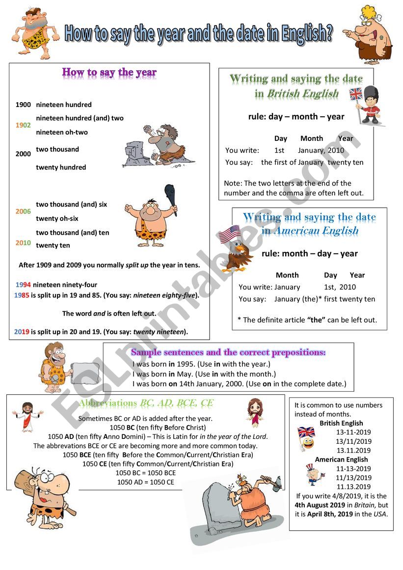 How to say the year and the date in English