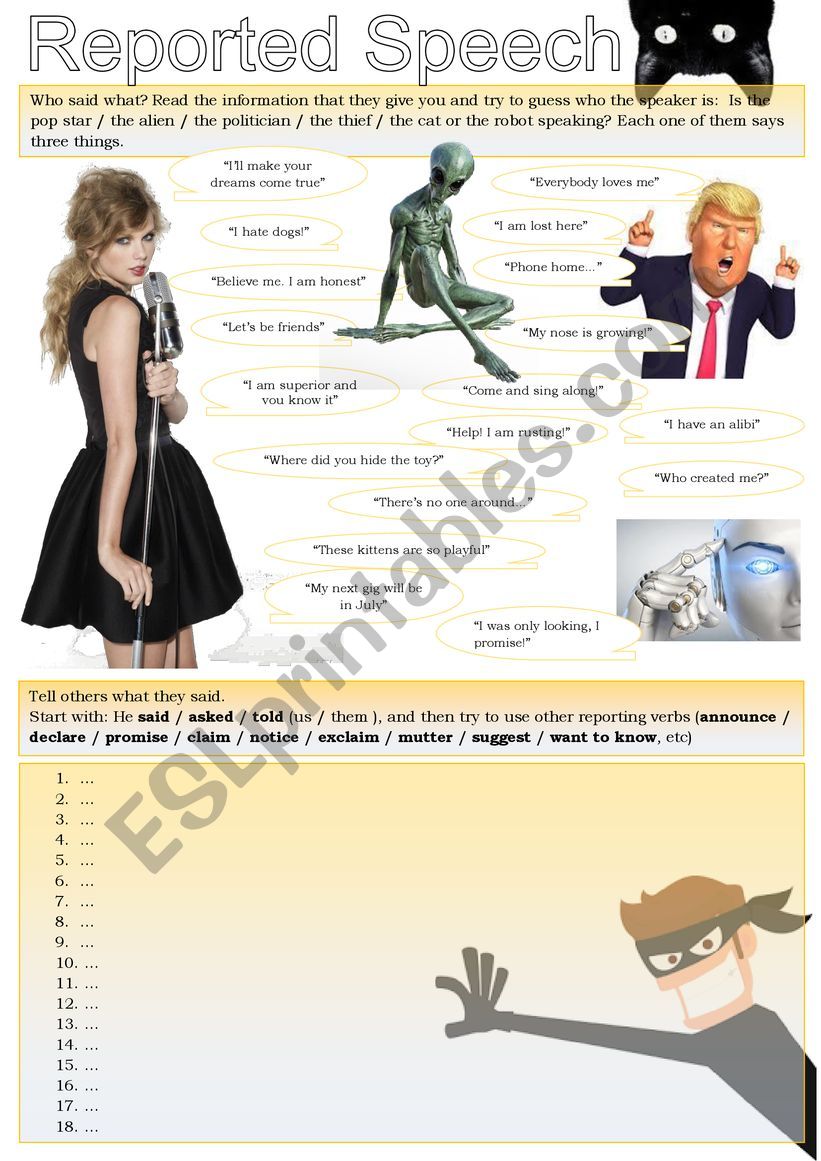 REPORTED SPEECH & REPORTING VERBS