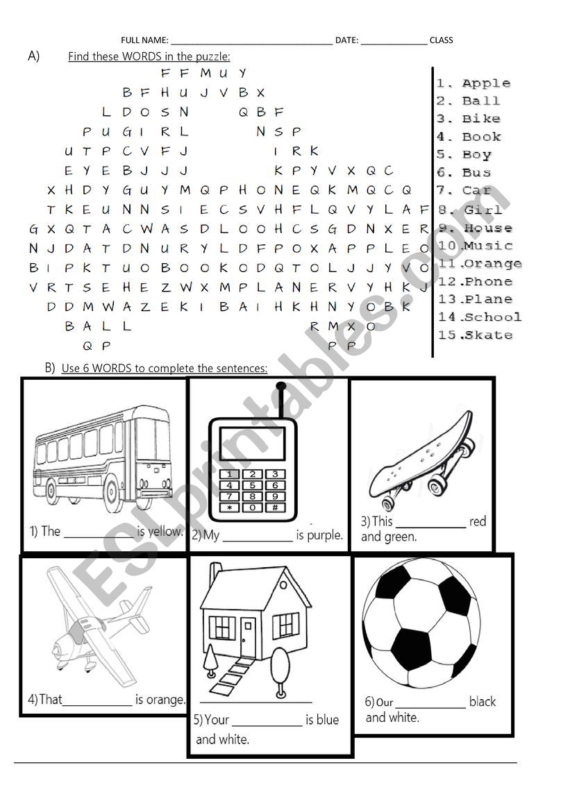 Childhood worksheet