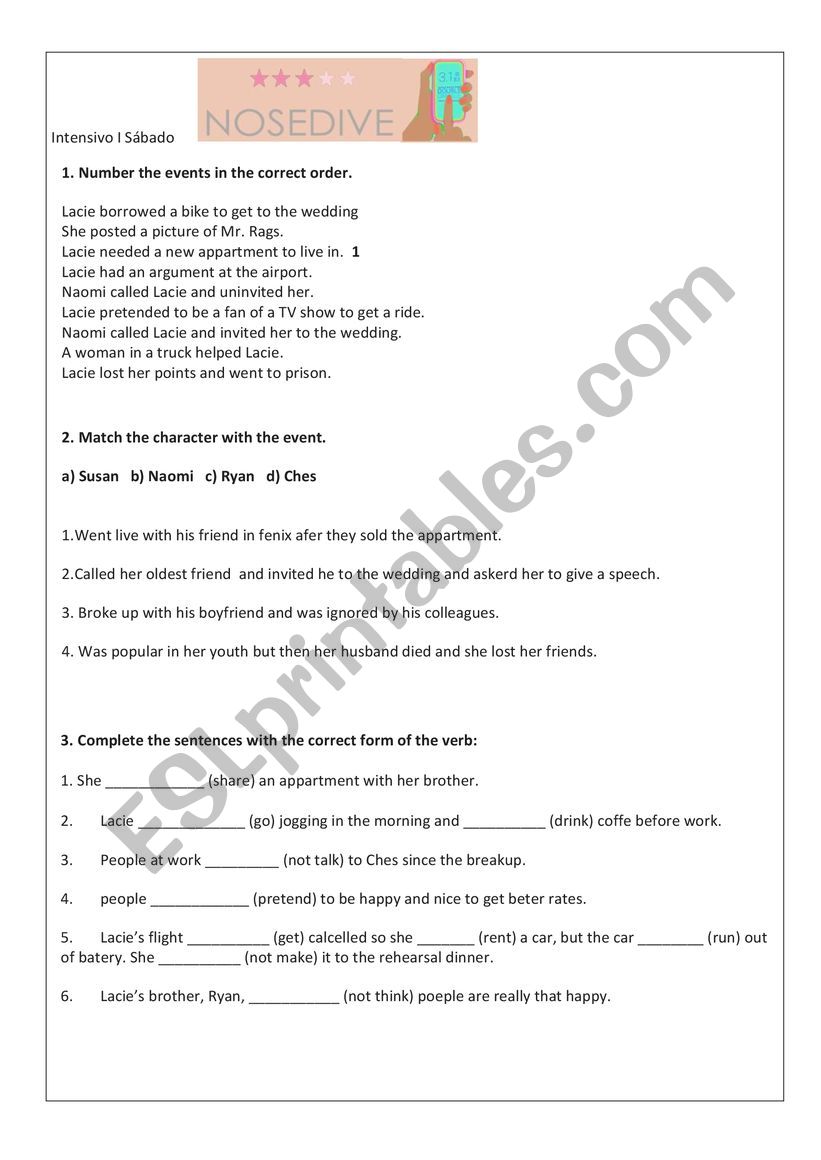 Past Simple- Black Mirror  worksheet