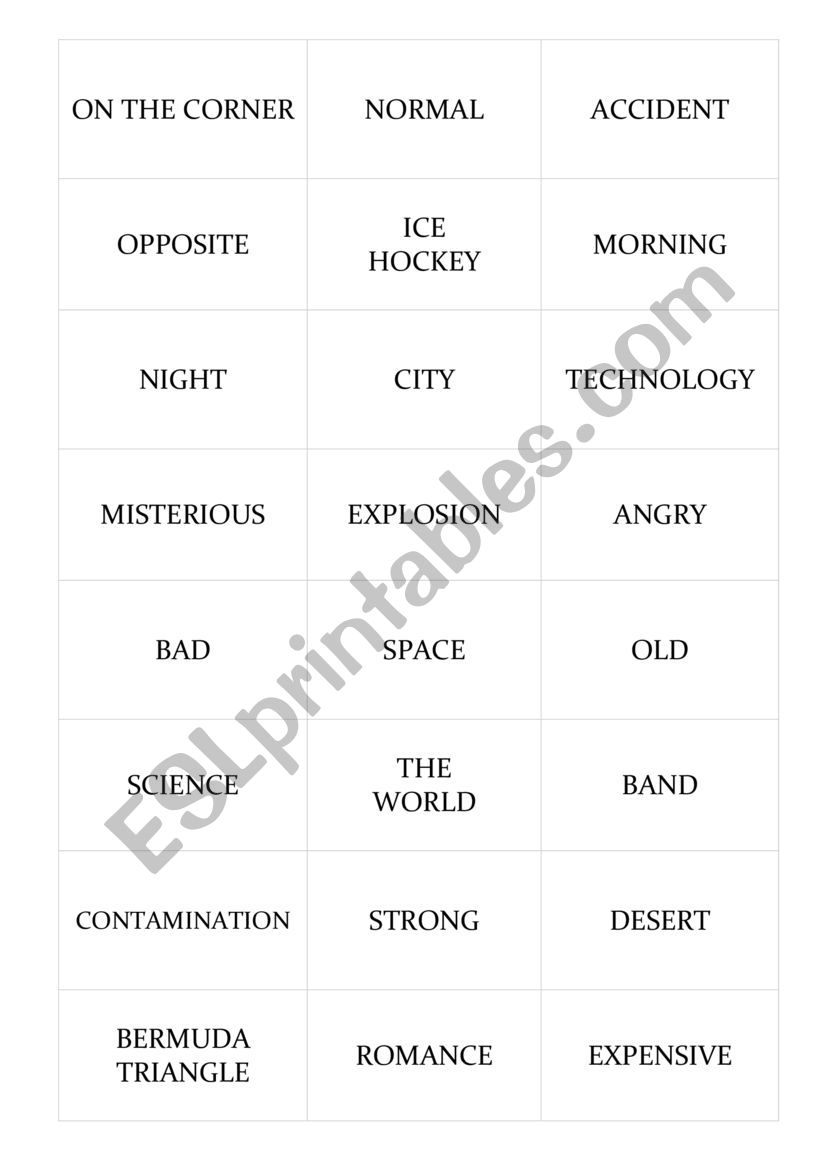 CARDS everybody plays worksheet