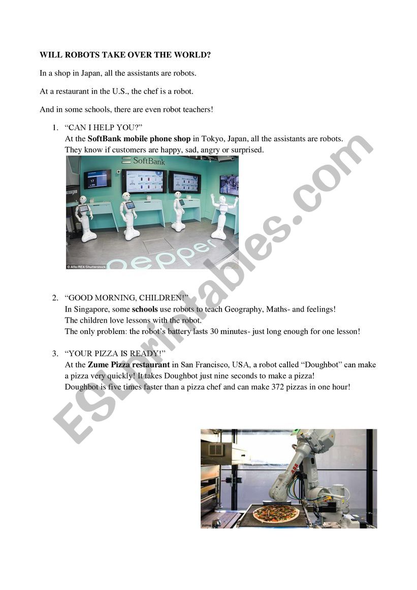 robots worksheet