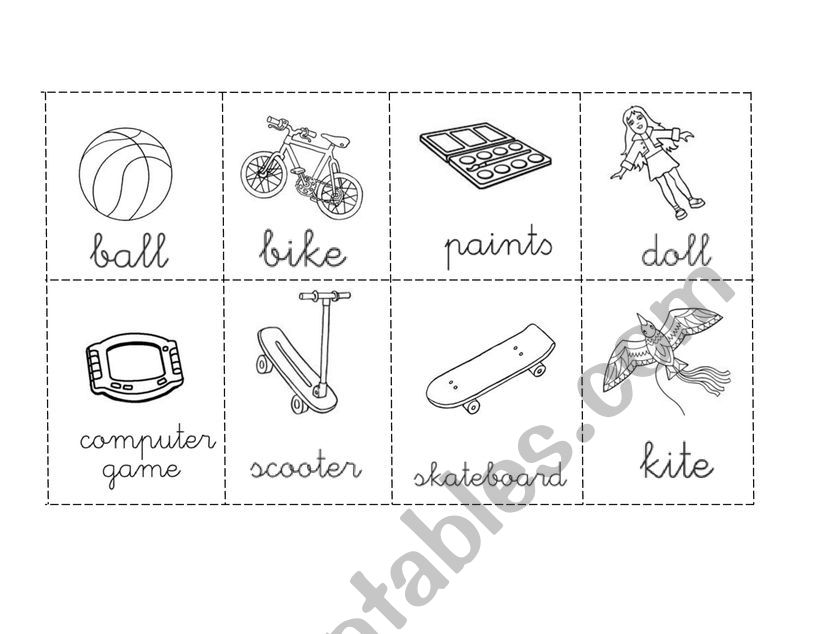 Toys worksheet