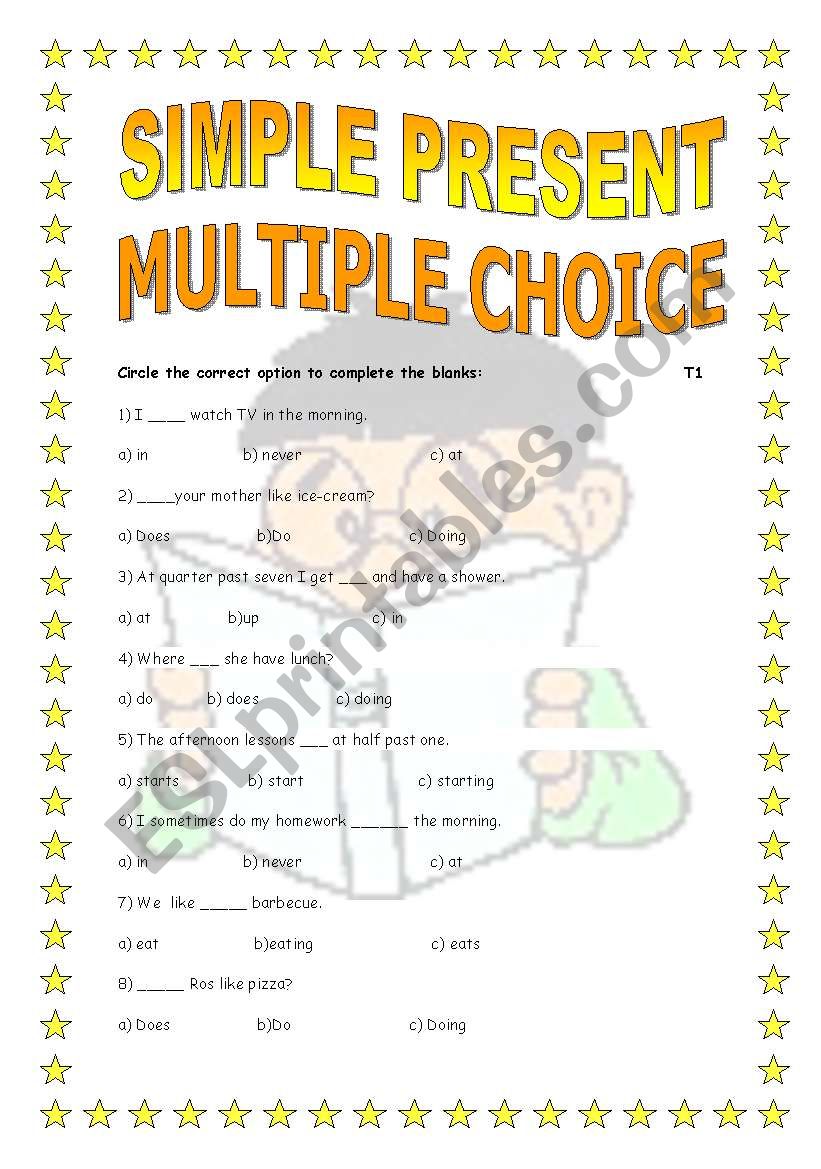 Simple Present/ Multiple choice 16-08-08