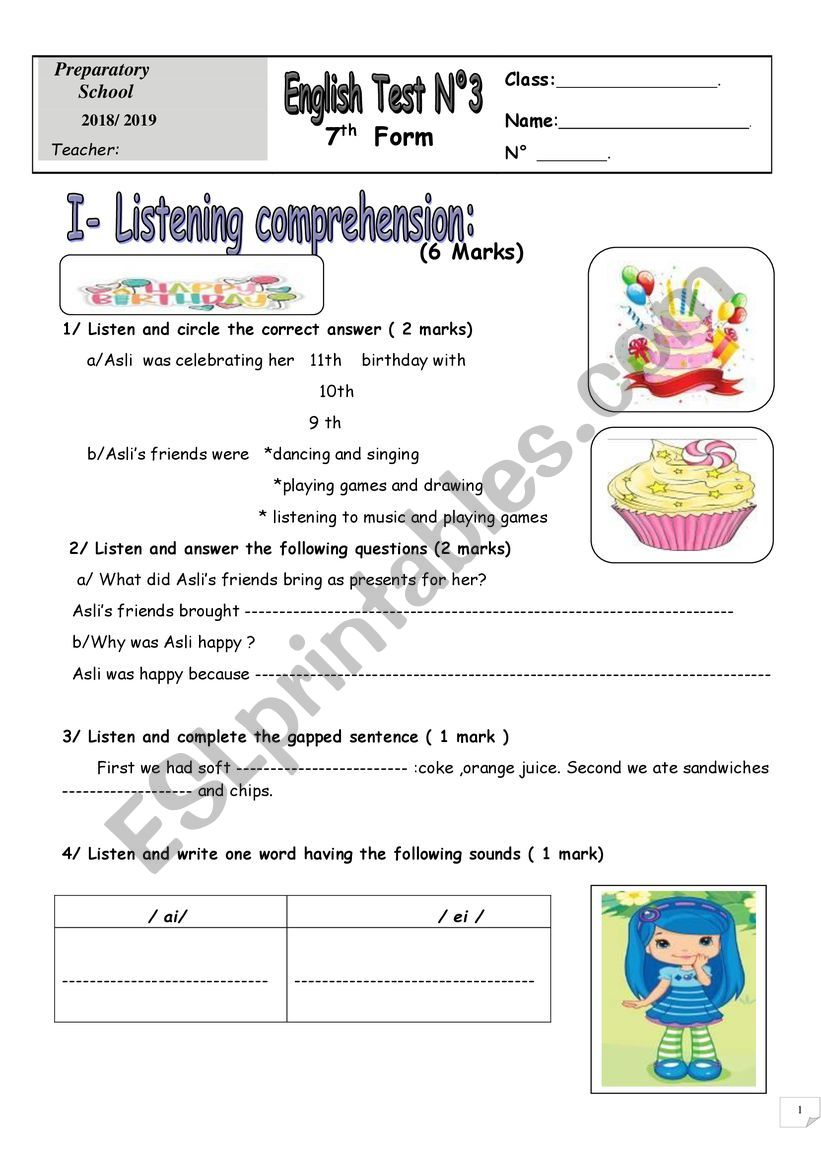 7th mid term 3 worksheet