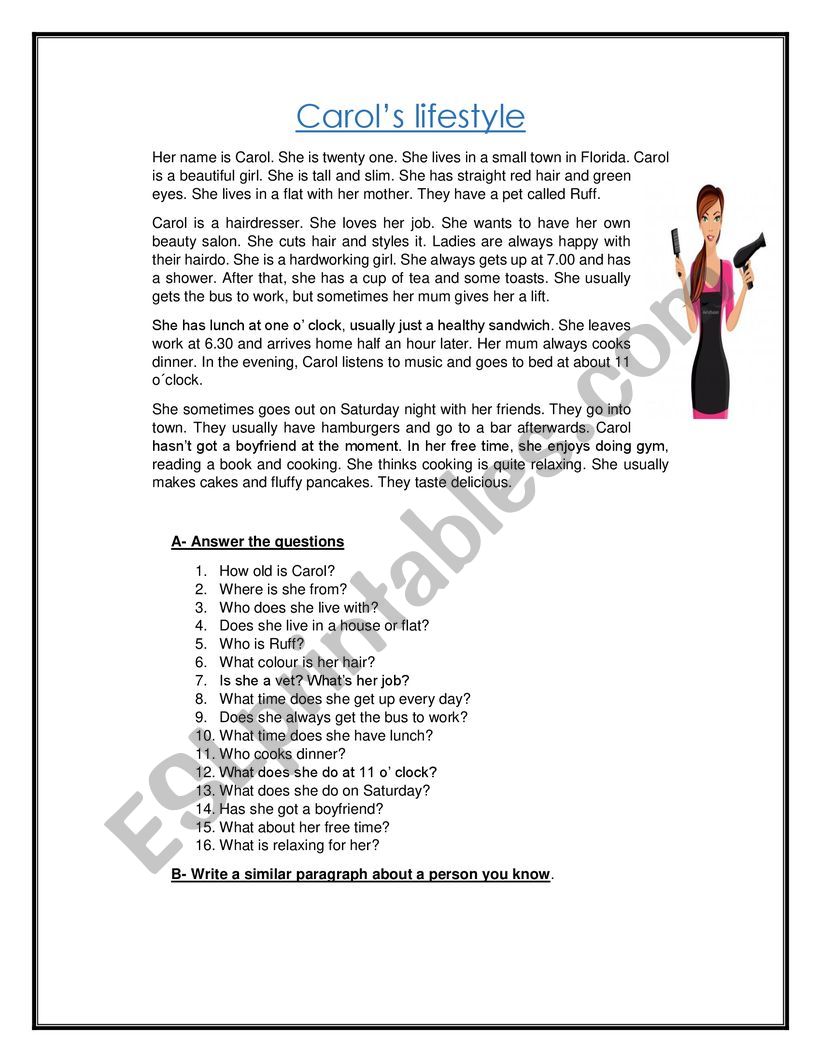 Reading Comprehension worksheet