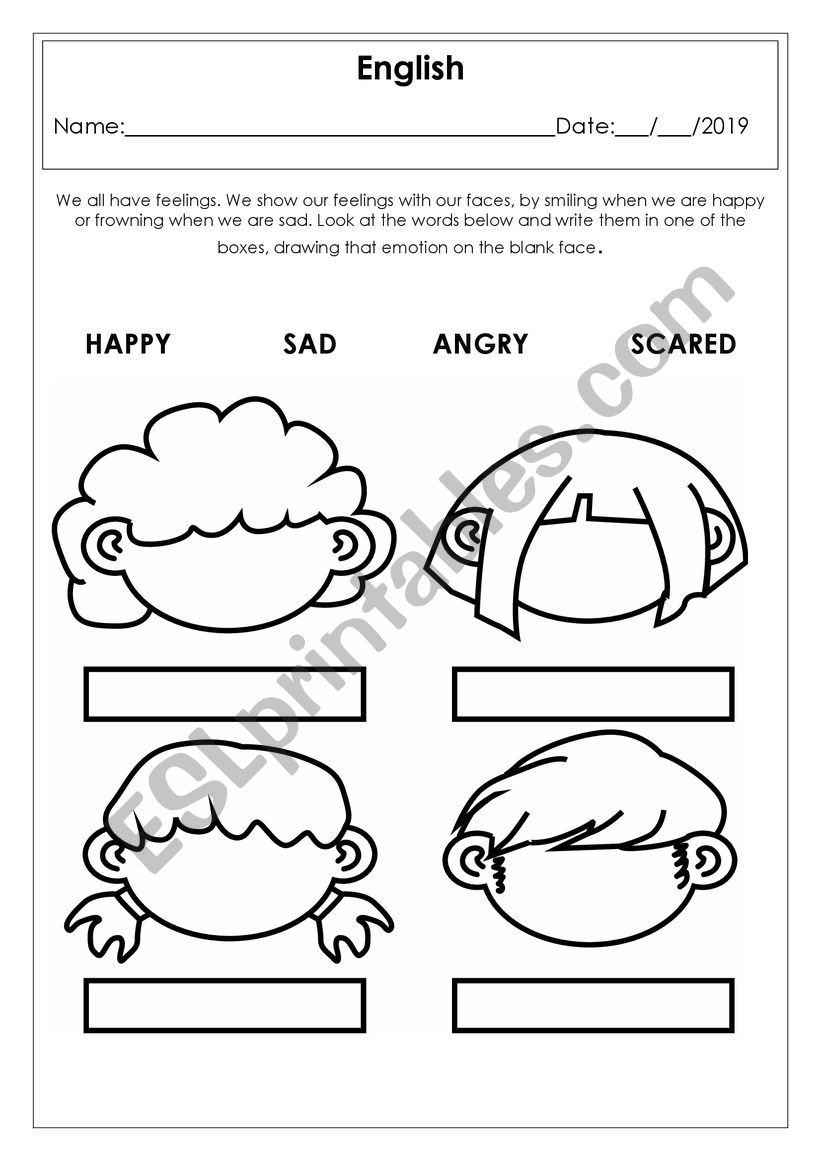 Feelings worksheet